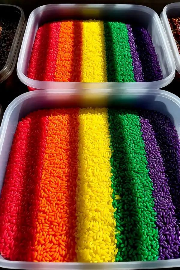 Rainbow Rice Play