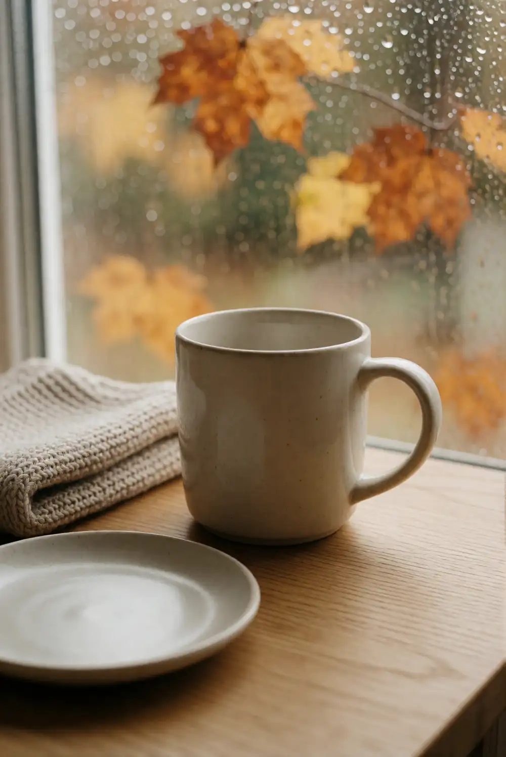 Rainy Window and Warm Mug