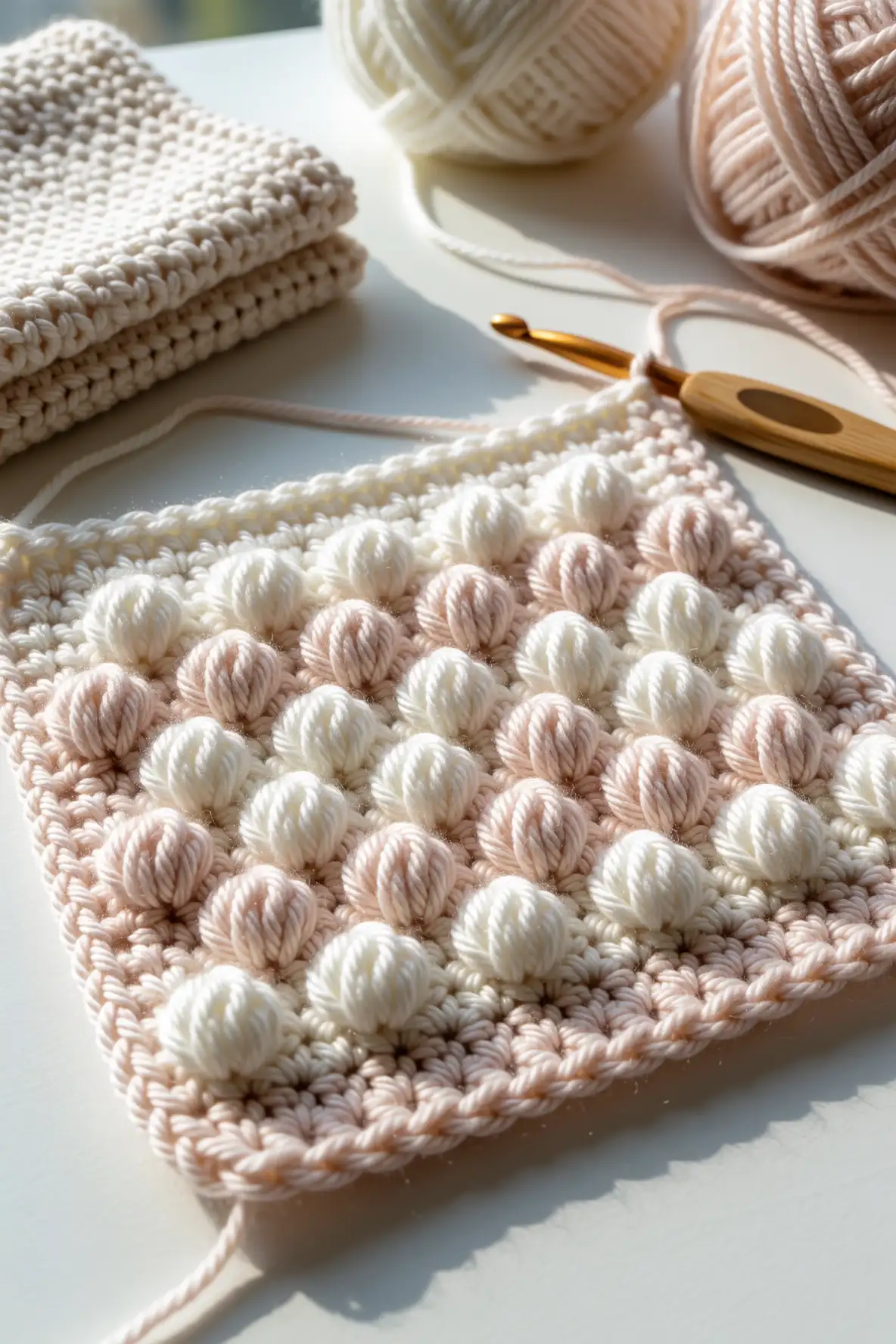 Raised Bobble Clusters with Playful Charm