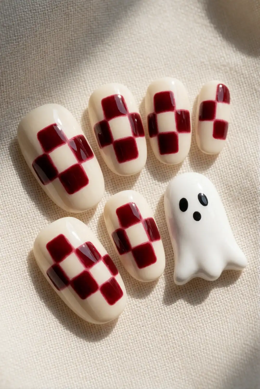 Red Checkerboard With a Ghost Detail