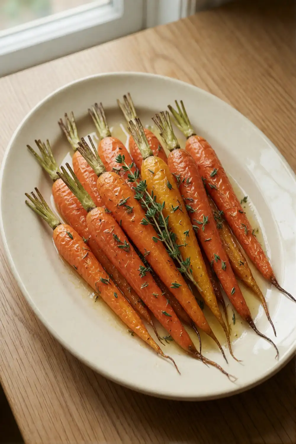 Roast Maple Carrots with Thyme