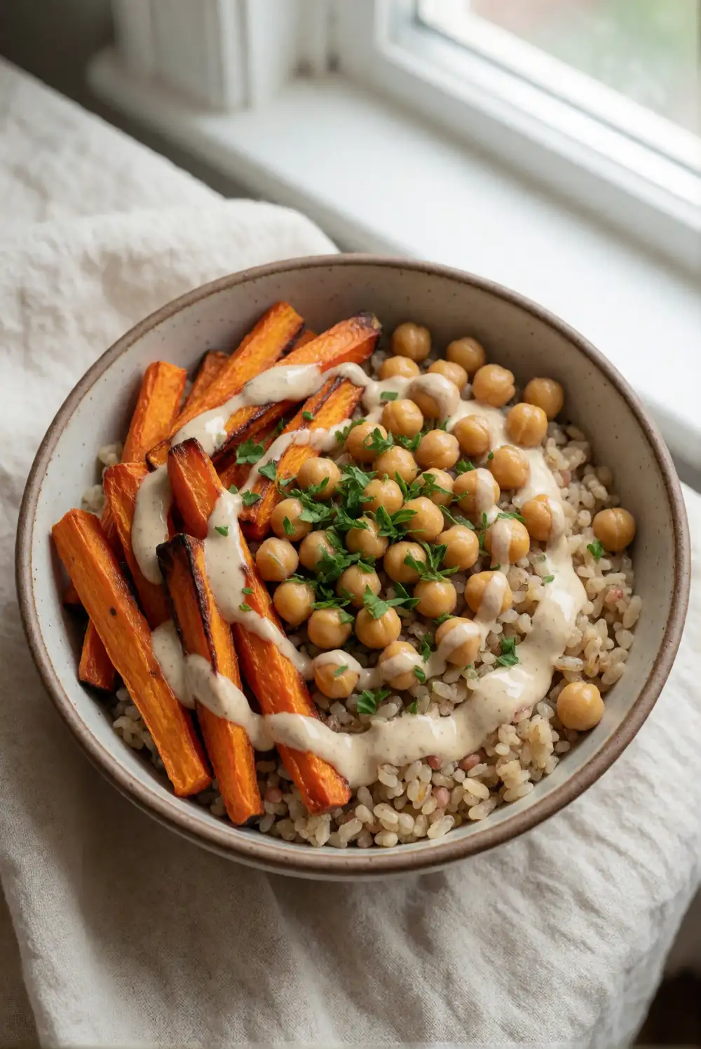 Roasted Carrot and Chickpea Grain Bowls