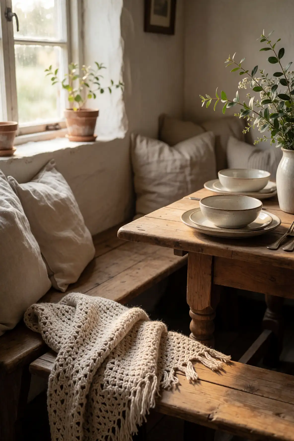 Rustic Texture for a Farmhouse Dining Nook