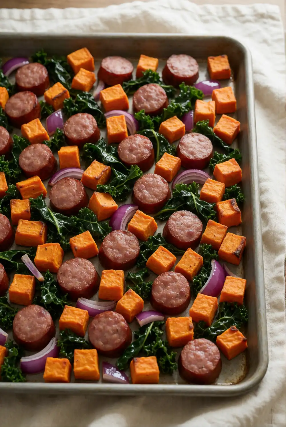 Sausage and Sweet Potato Sheet Pan Dinner