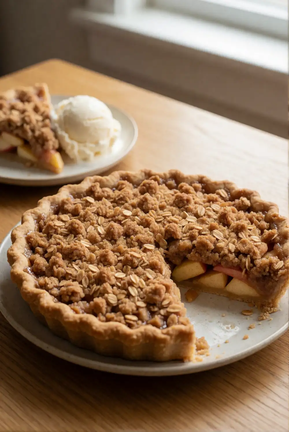 Serve a Warm Apple Crumble Pie