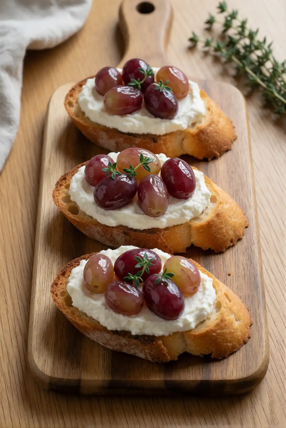 Serve a Whipped Ricotta and Roasted Grape Crostini Board