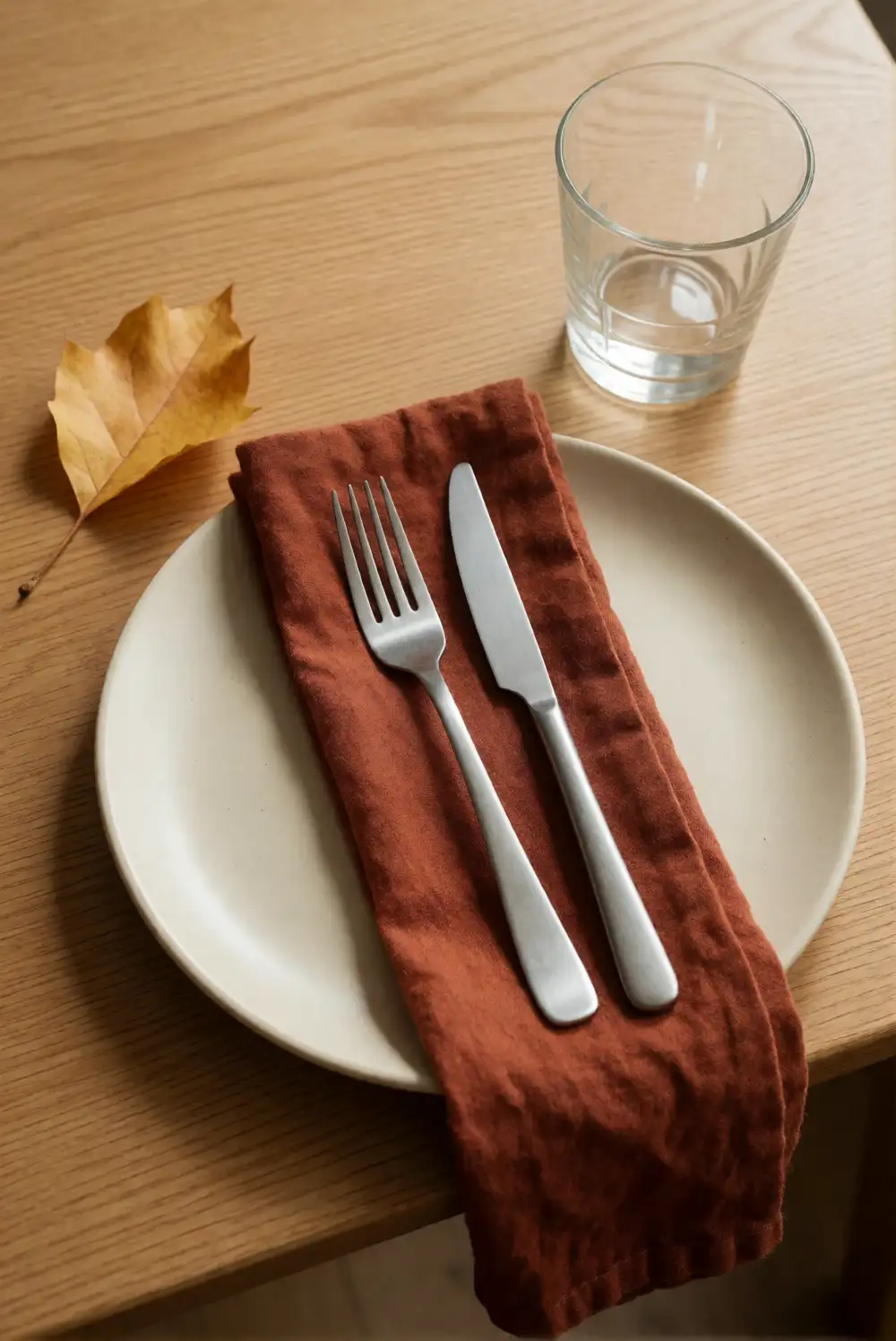 Set a Seasonal Place Setting with Leaf Accents
