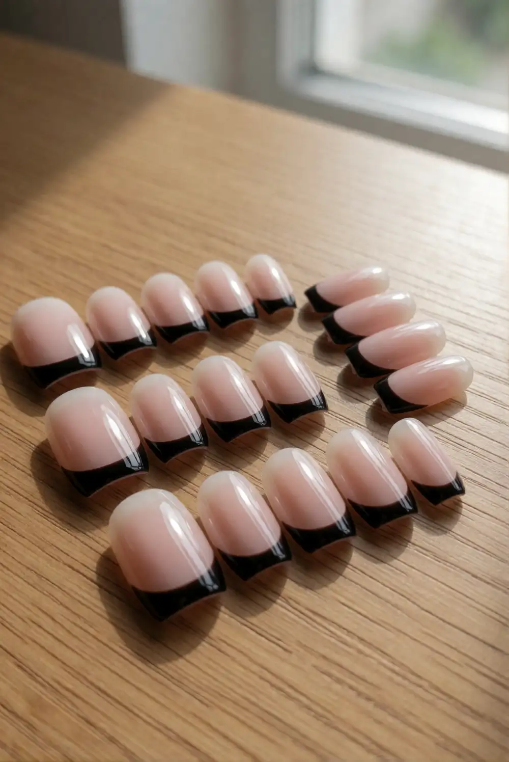 Sheer Black Tip Manicure