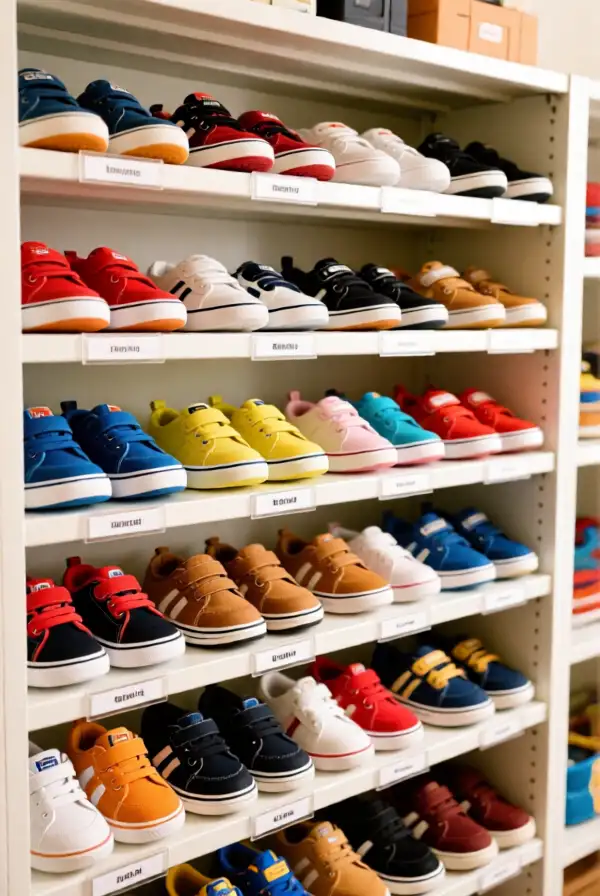 Shoe Racks with Labels