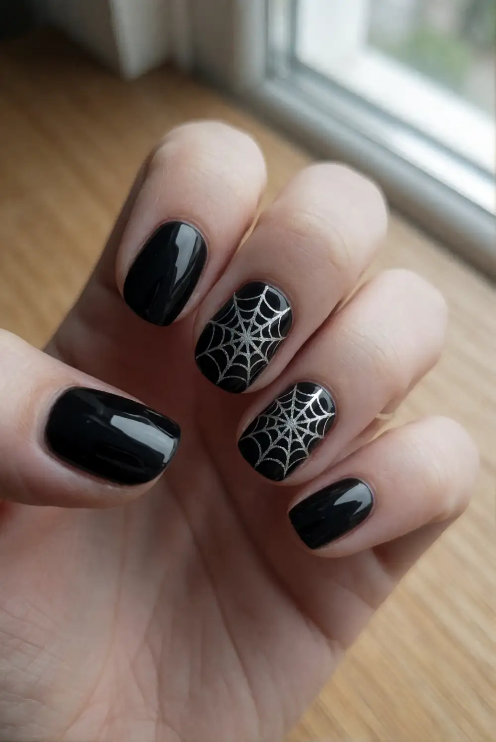 Short Rounded Nails With Tiny Webs