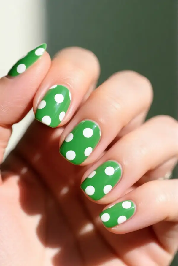 Simple Green Polka Dot Design