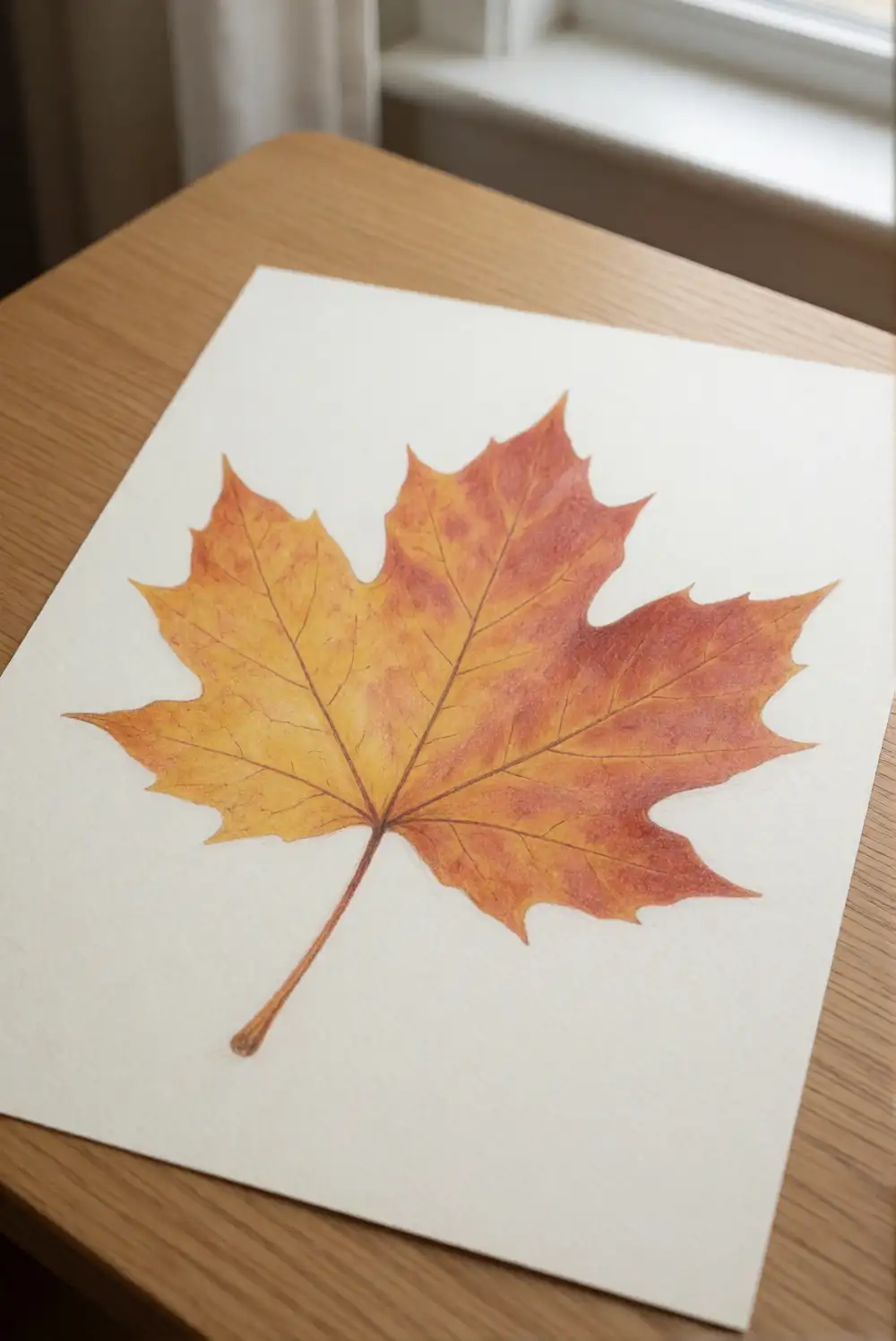 Sketch a Curled Autumn Leaf