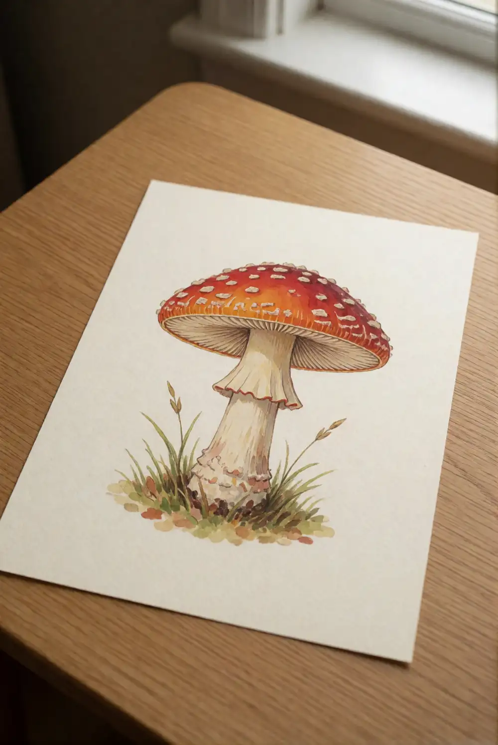 Sketch a Speckled Woodland Mushroom