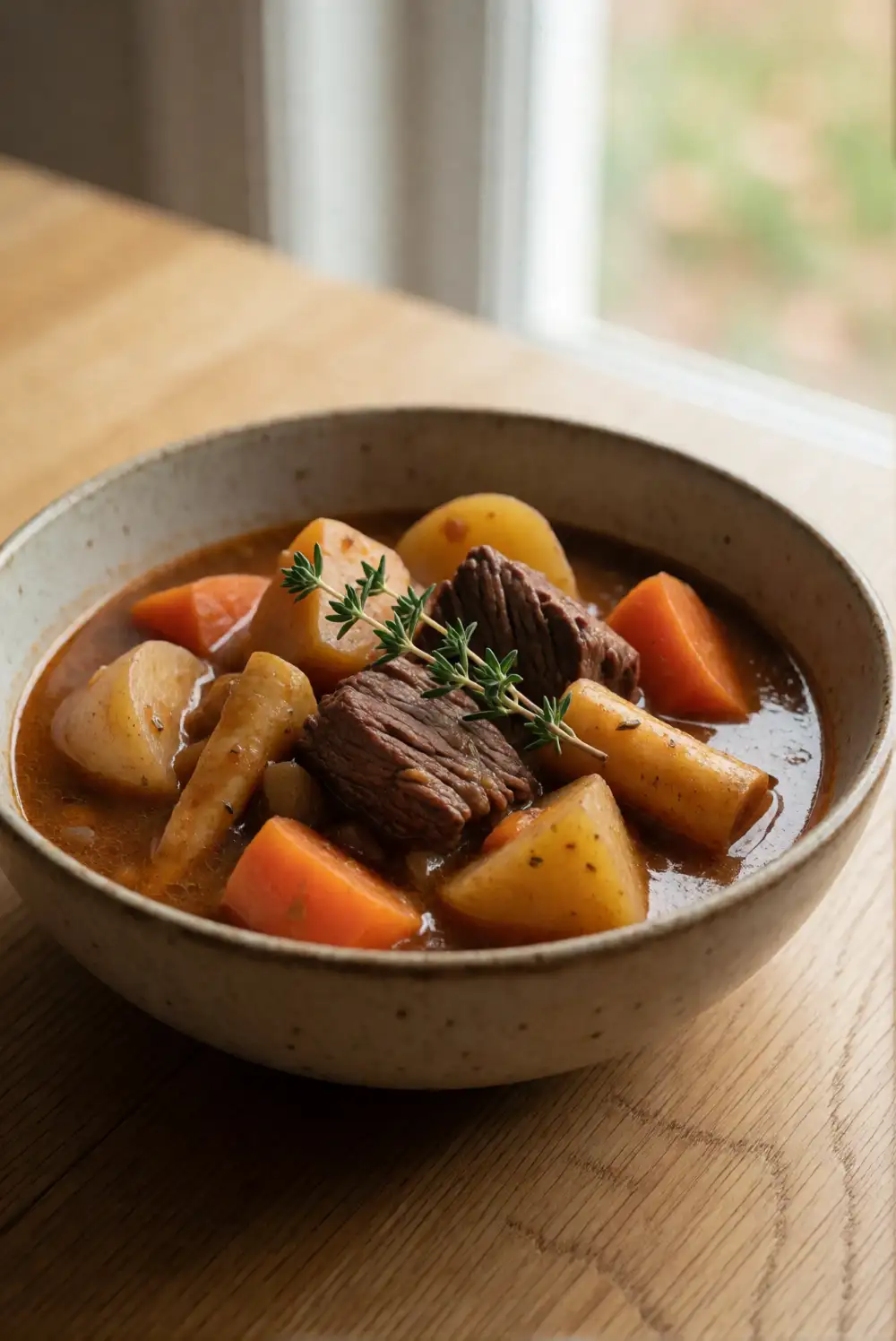 Slow-Simmered Beef and Root Vegetable Stew