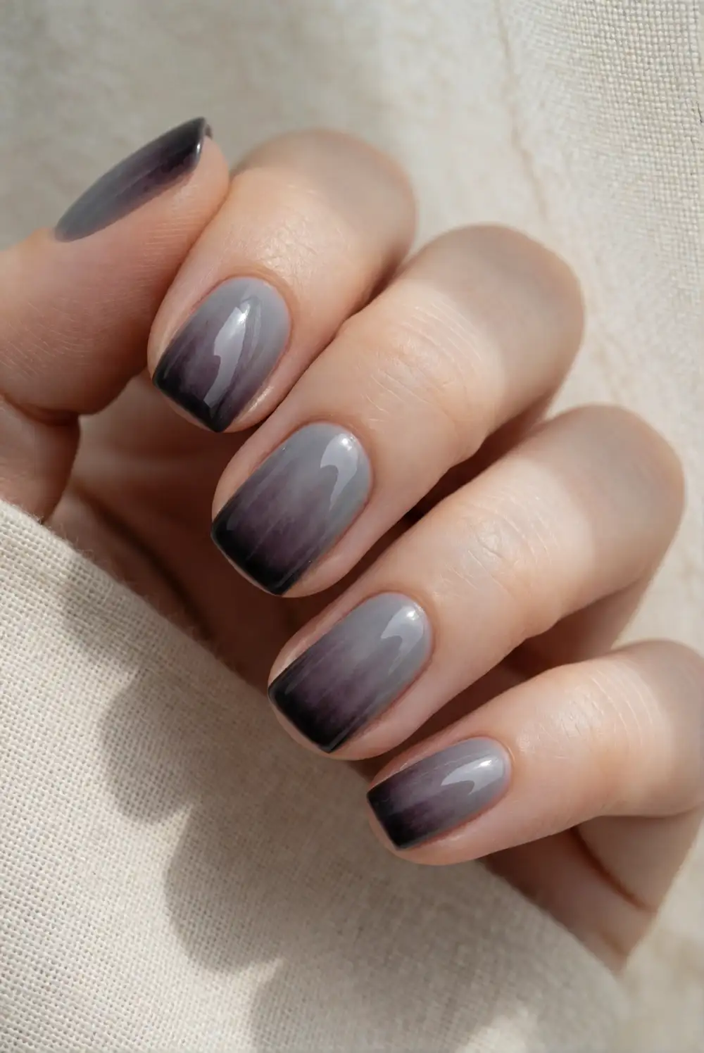 Smoky Black Ombré Nails