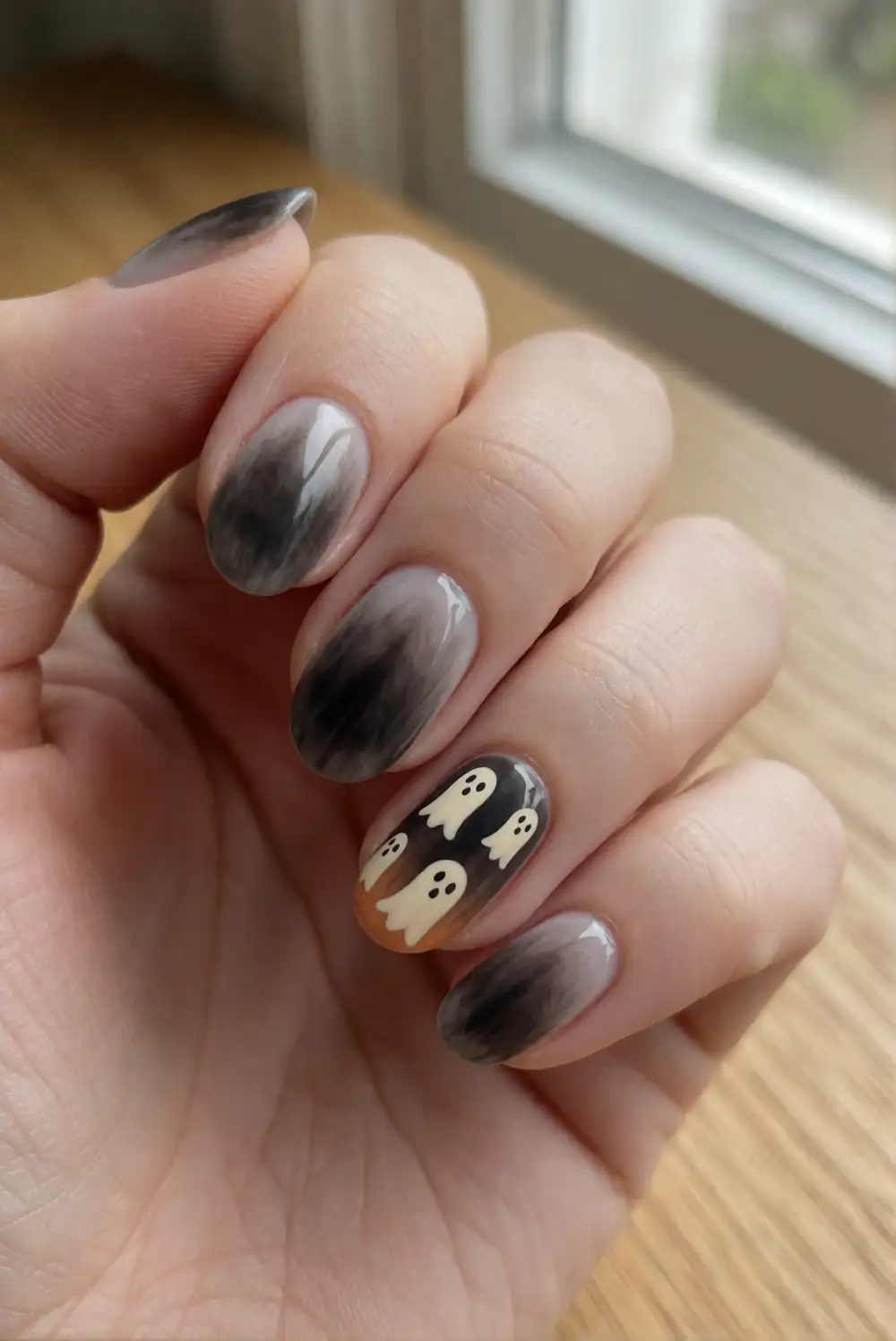 Smoky Gray Ghost Nails