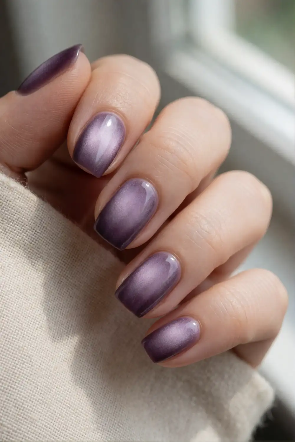Smoky Lilac Velvet Nails