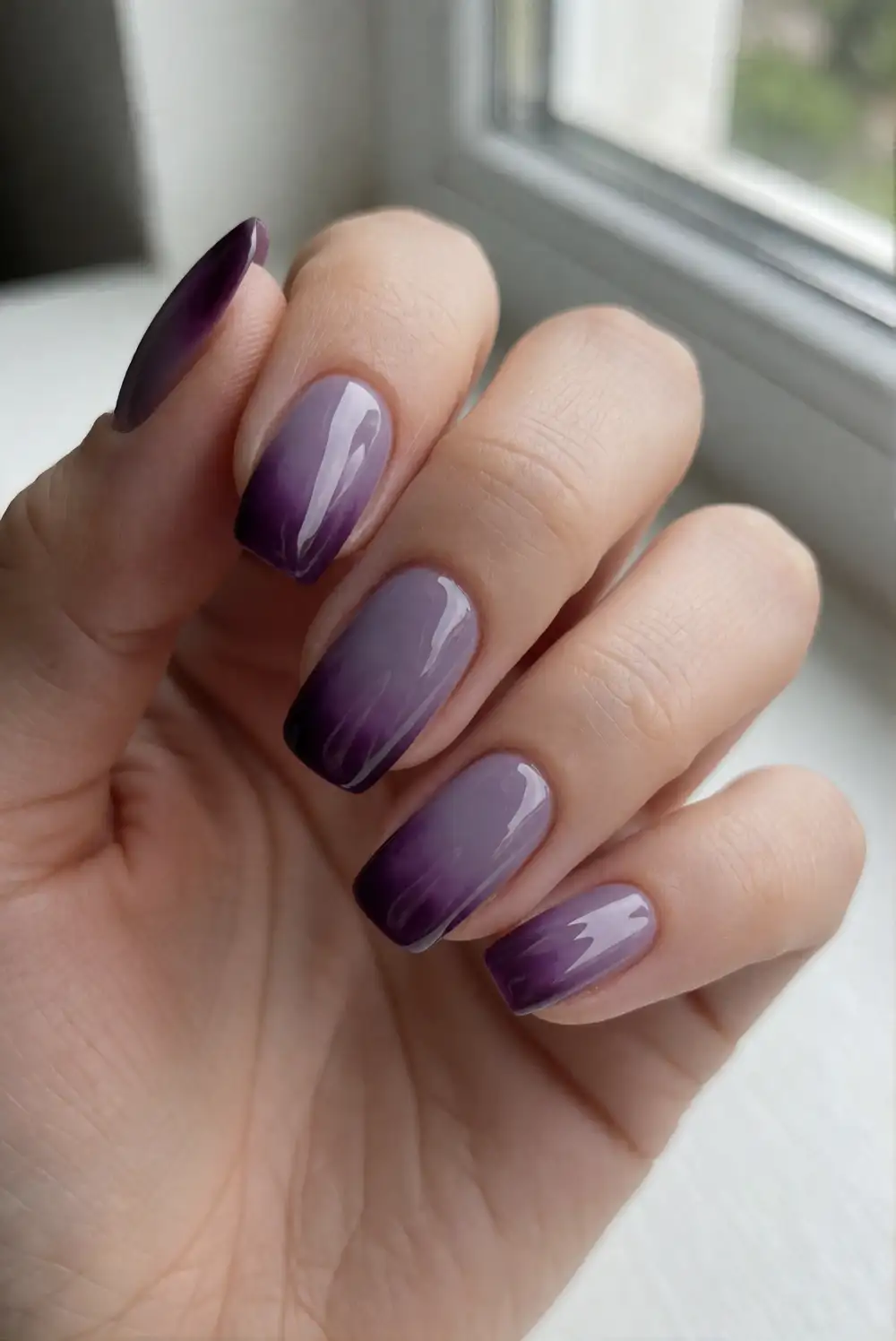 Smoky Purple Ombré Nails