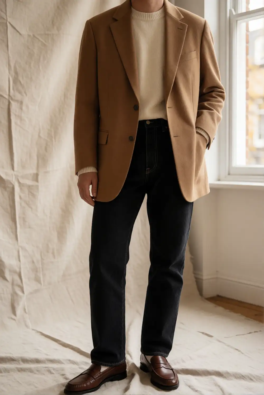 Soft Blazer with Straight-Leg Jeans