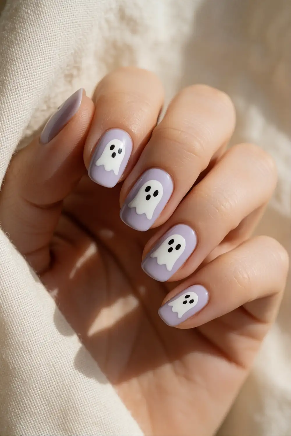 Soft Ghost Silhouette Nails