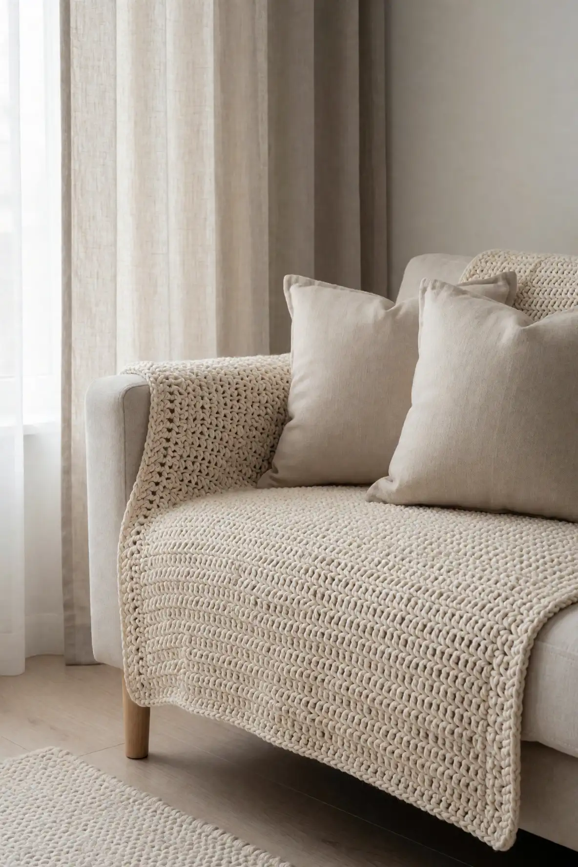 Soft Neutrals for a Calm Sofa Moment
