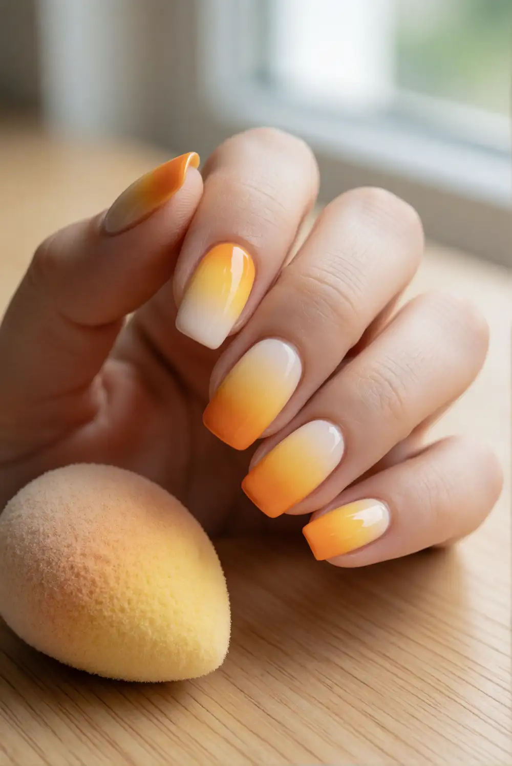 Soft Ombre Candy Corn Nails