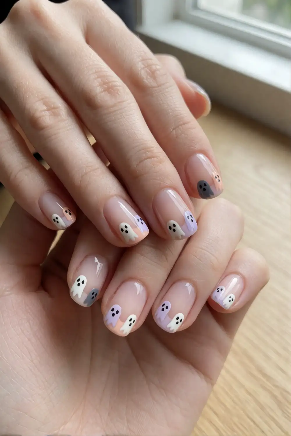 Soft White Ghost French Tips