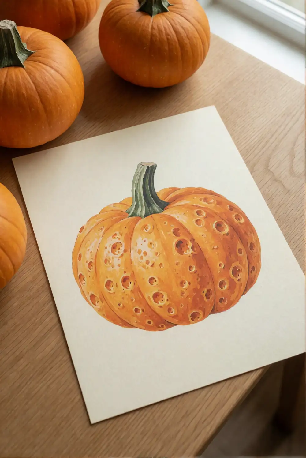Sponge-Painted Pumpkins