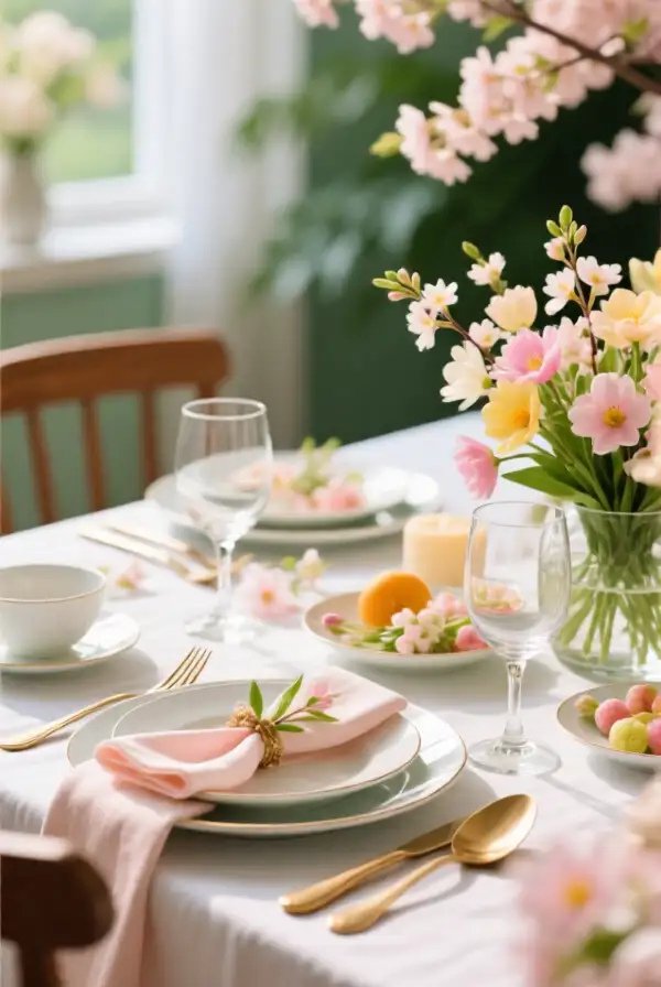 Spring Themed Table Settings