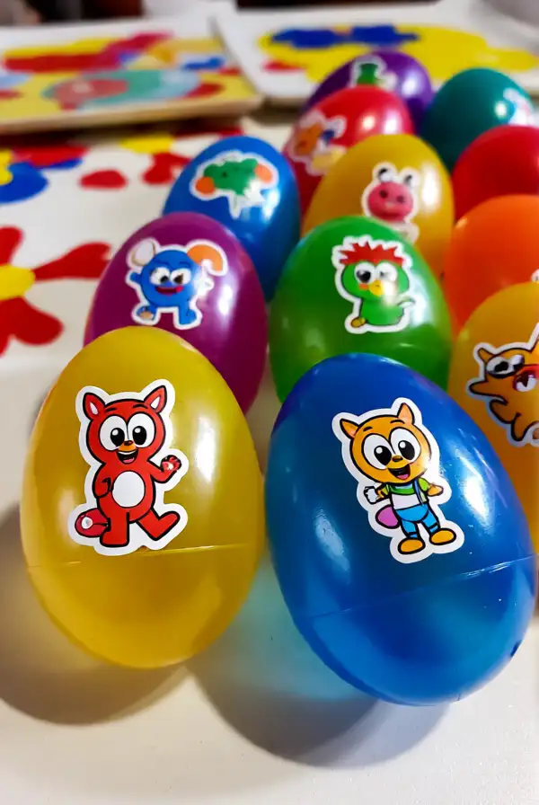 Sticker-Decorated Easter Eggs