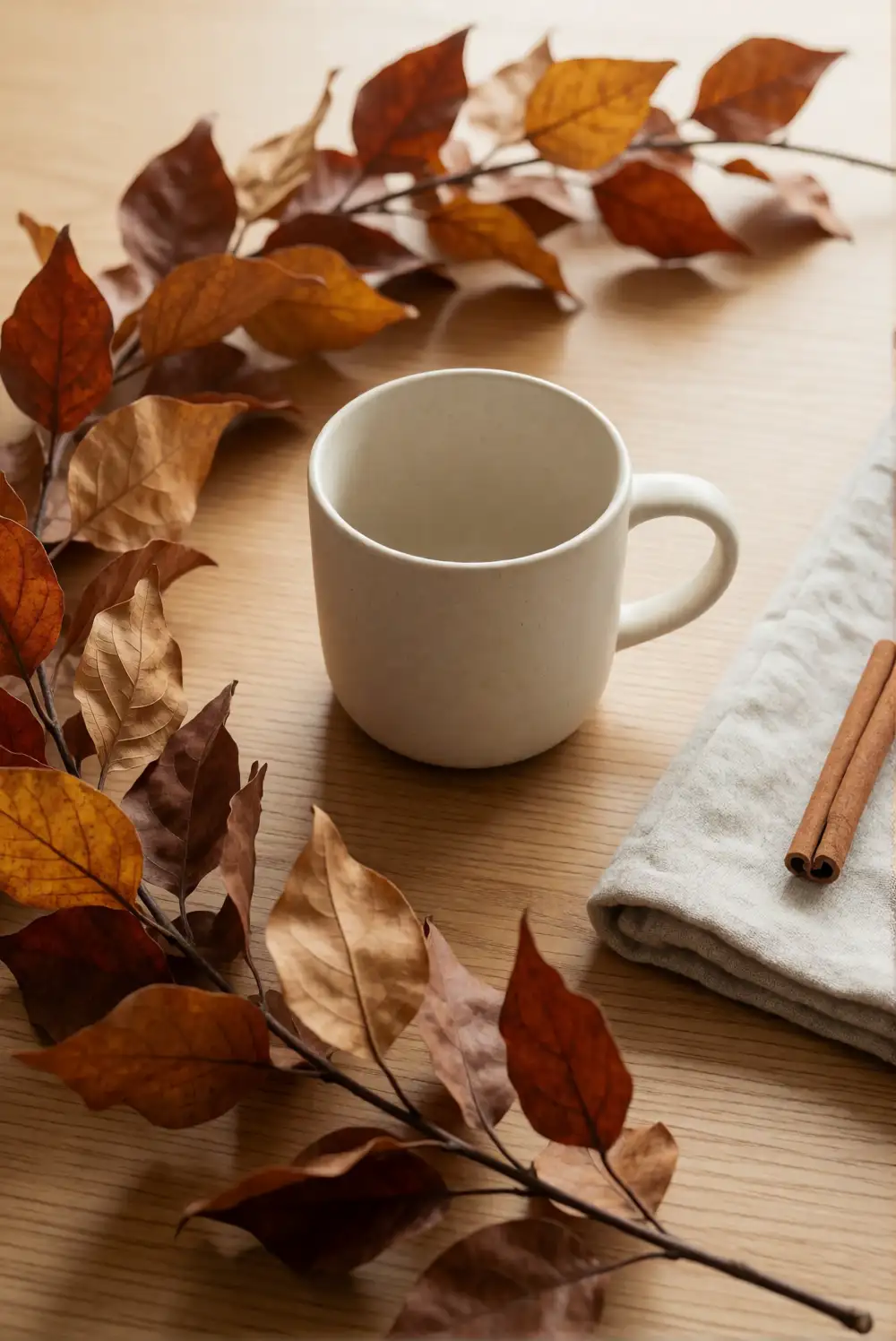 Style a Ceramic Mug with a Leaf Garland