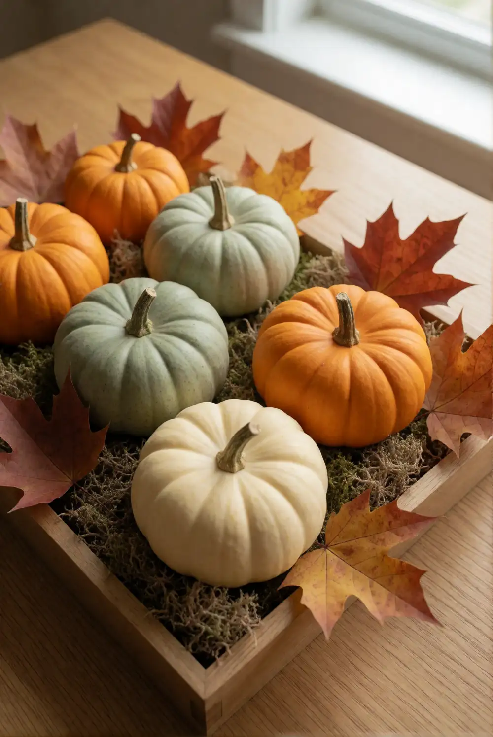 Style a Mini Pumpkin and Foliage Centerpiece