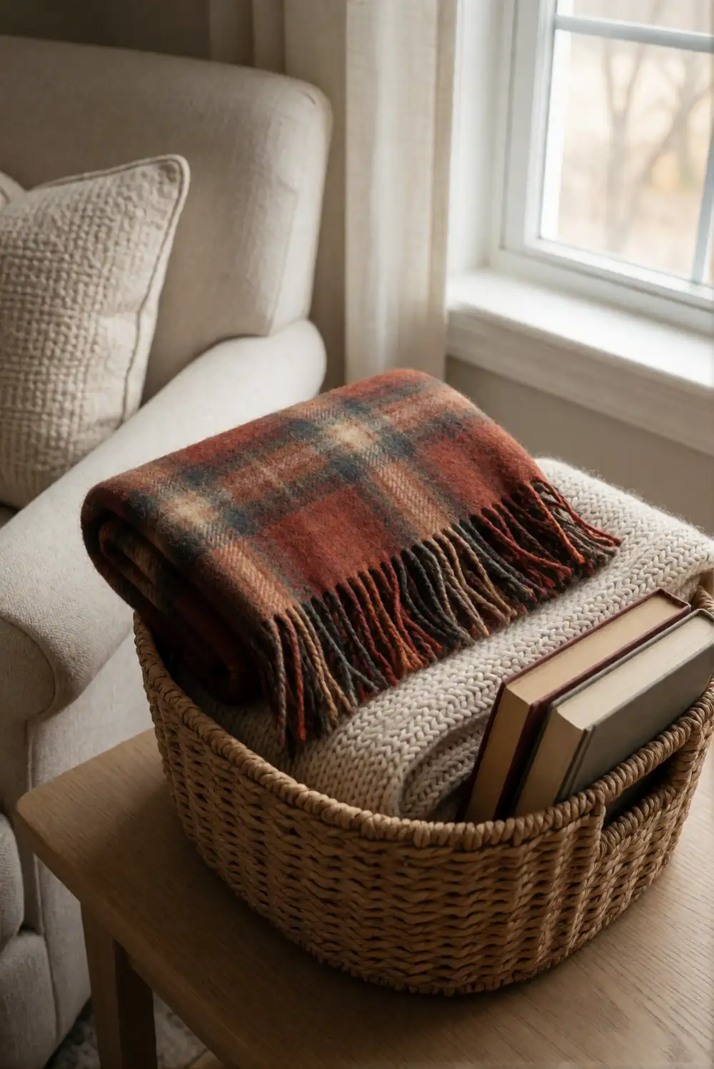 Style a Reading Basket Beside Your Favorite Chair