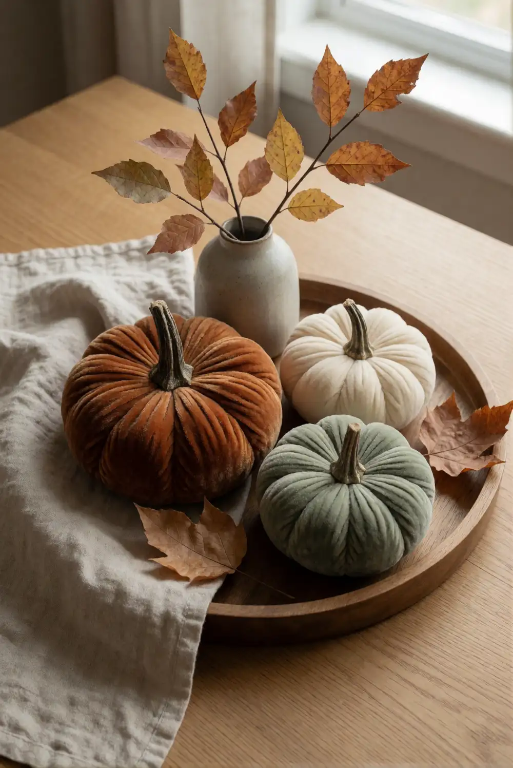 Style a Velvet Pumpkin Centerpiece