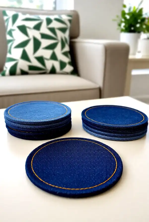 Stylish Denim Craft Coasters