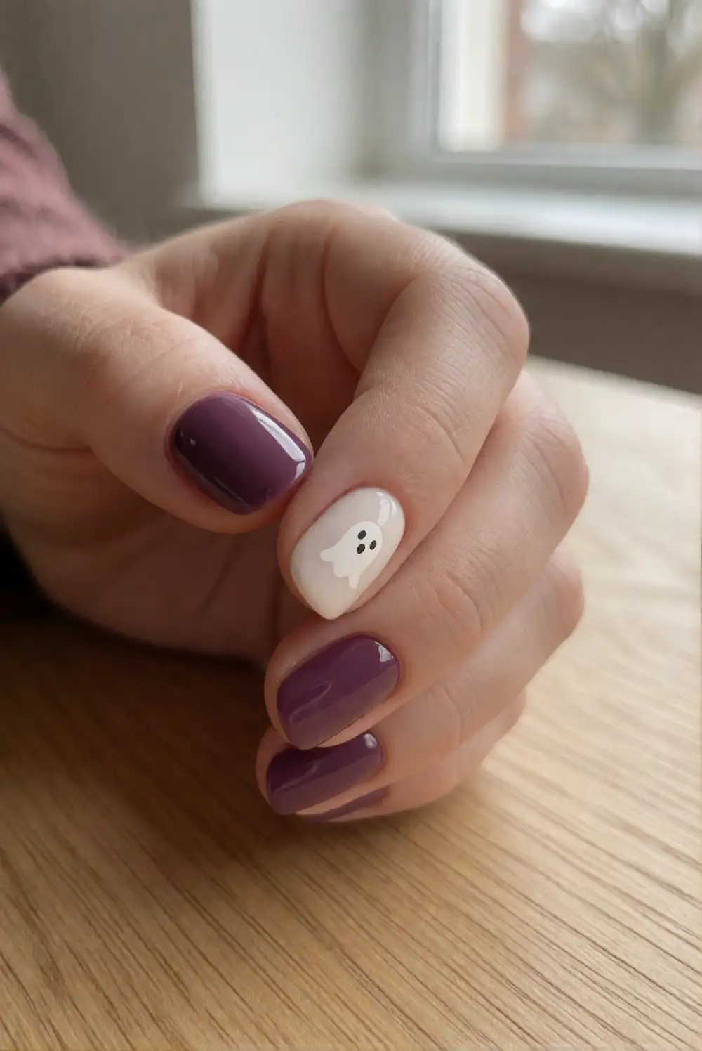 Sweet Little Ghost Accent Nails