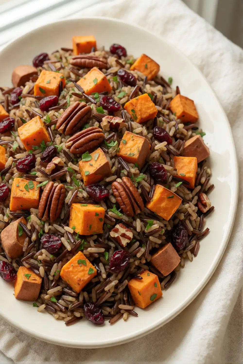 Sweet Potato and Wild Rice Pilaf With Cranberries