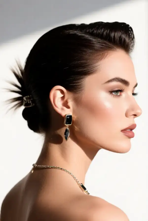 Swept Back Hair with Accessories