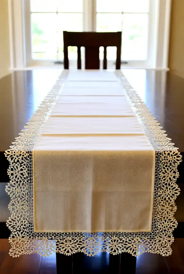 Table Runner with Lace Edge