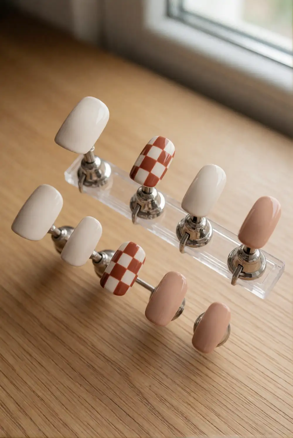 Terracotta And Cream Checkerboard