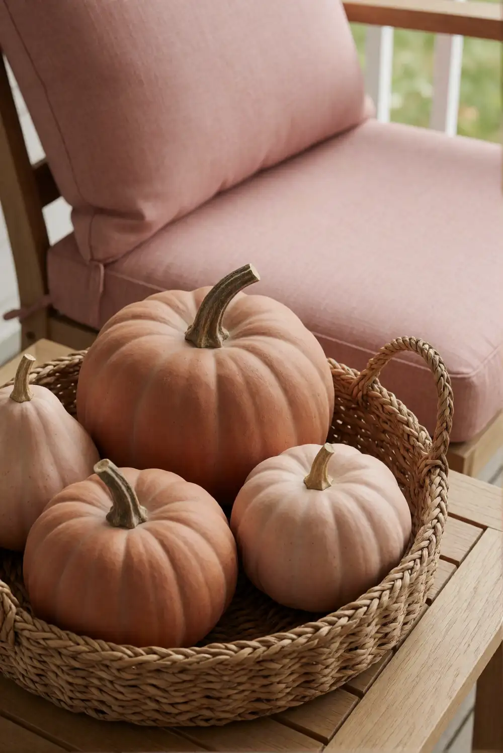 Terracotta and Soft Pink Porch Display