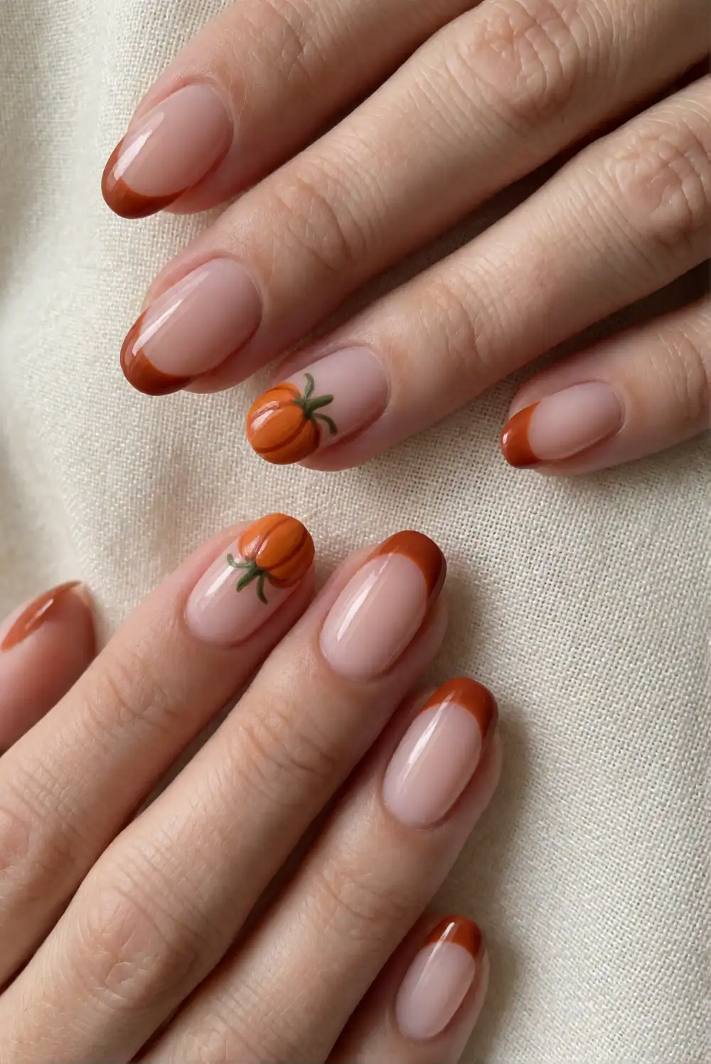 Terracotta Pumpkin French Tips