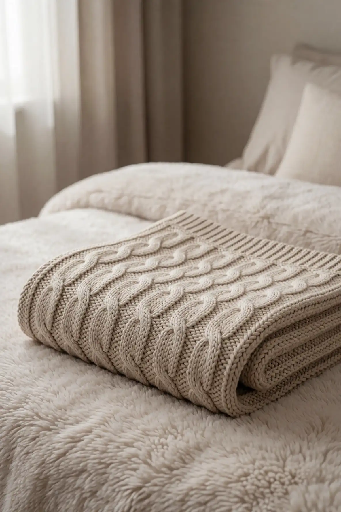 Textured Cable Knit Blankets