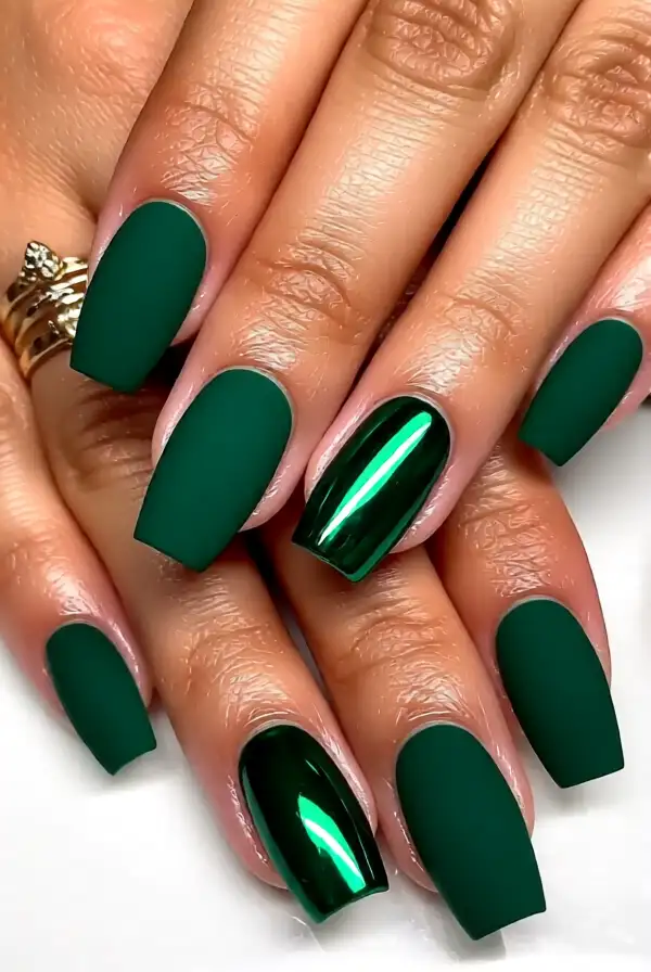 Textured Matte Nails with Glossy Tips