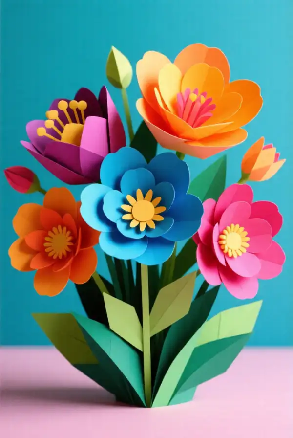 Three-Dimensional Paper Flowers