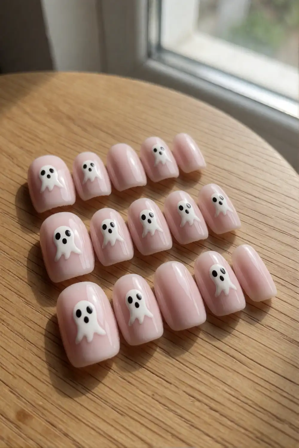 Tiny Ghost Accent Nails