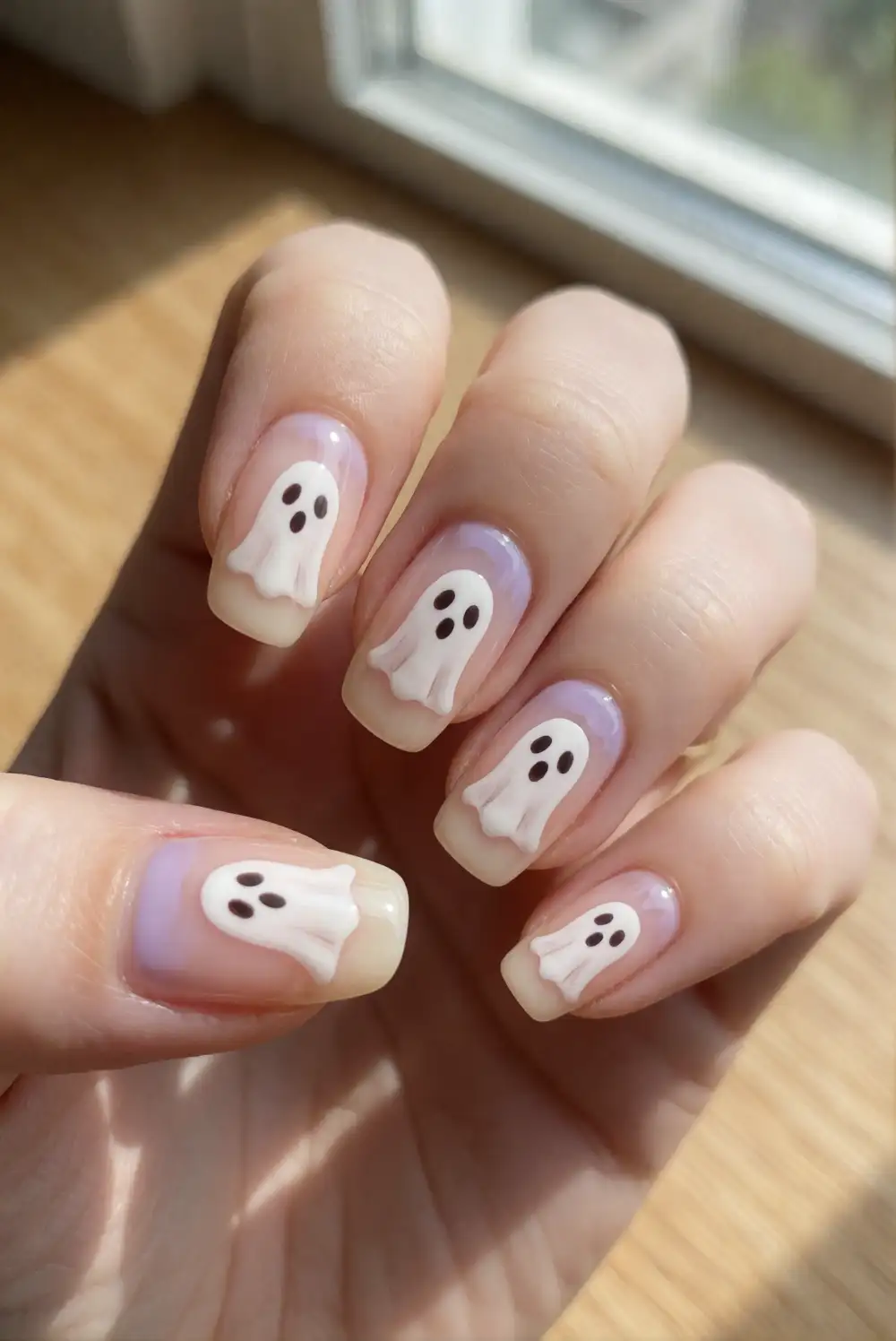 Tiny Ghosts on a Sheer Nude Base
