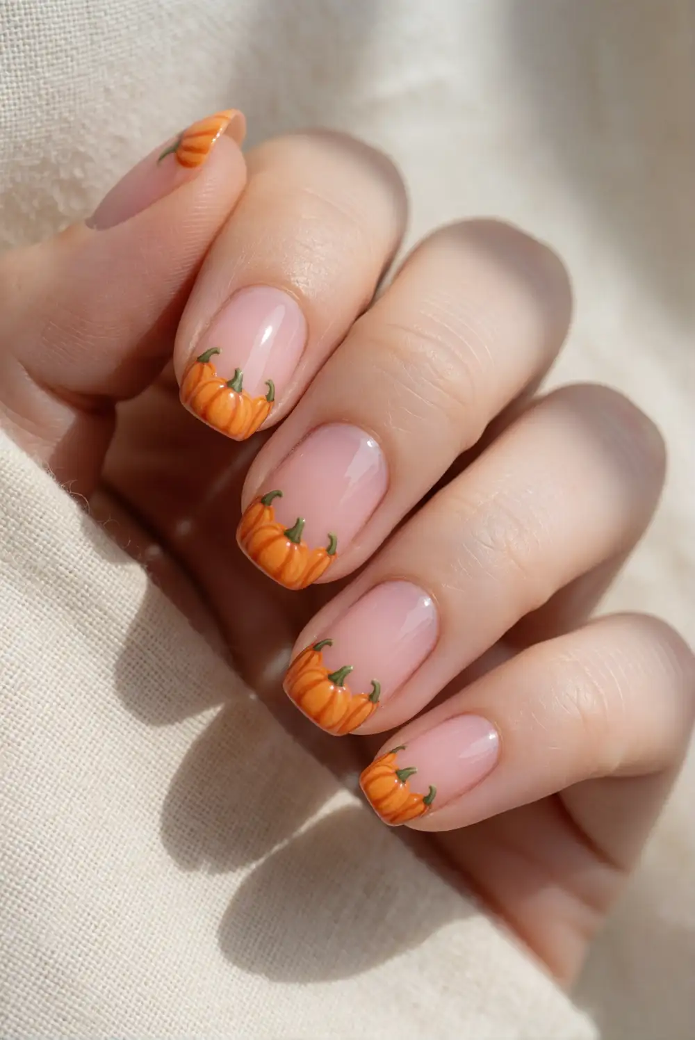 Tiny Pumpkin French Tips