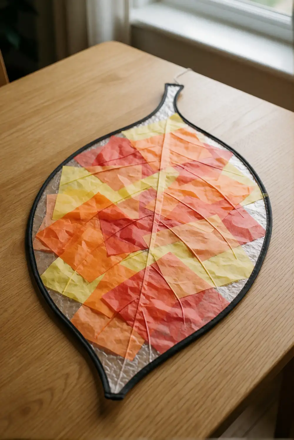 Tissue-Paper Leaf Sun Catcher
