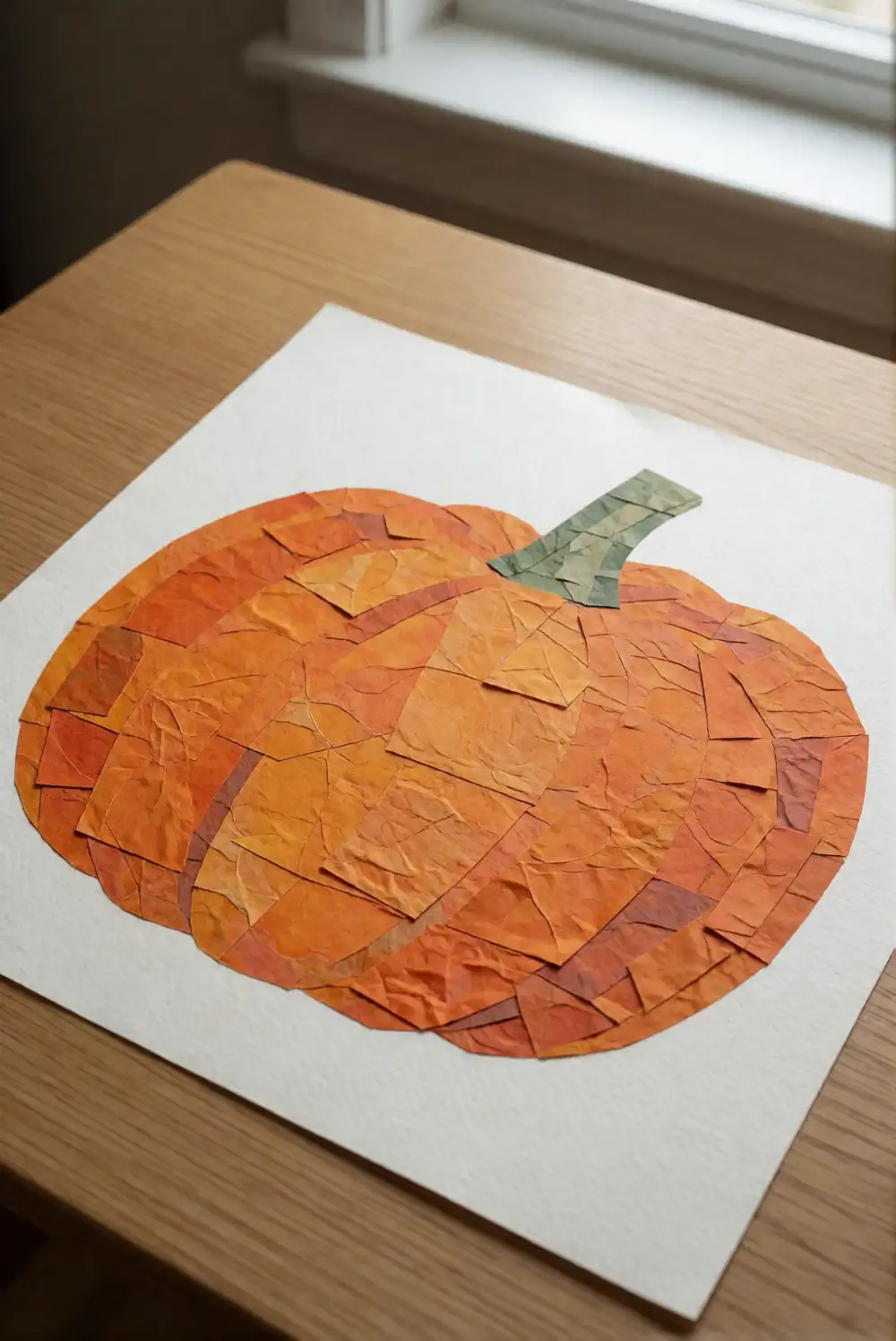 Torn Paper Pumpkin Collage
